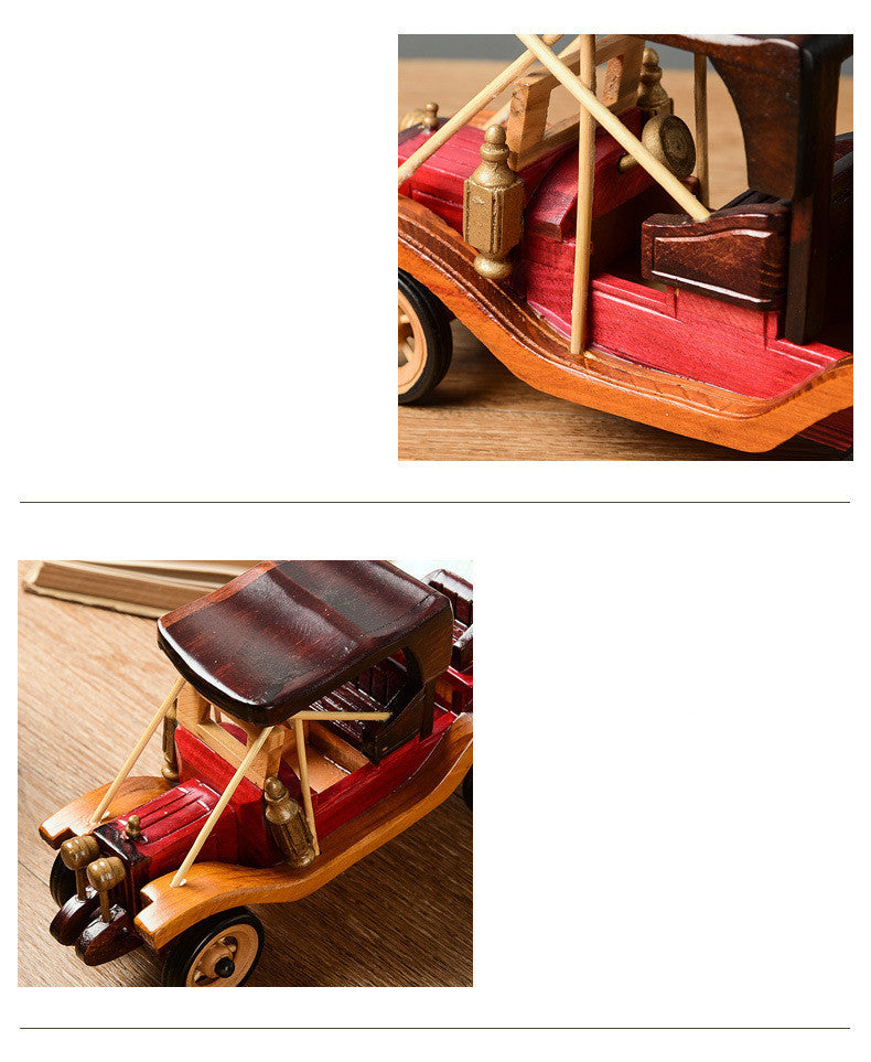 Desktop Wooden Vintage Car Ornaments