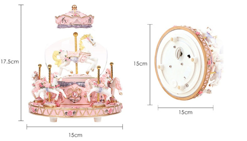 Crystal Music Box Carousel Gift