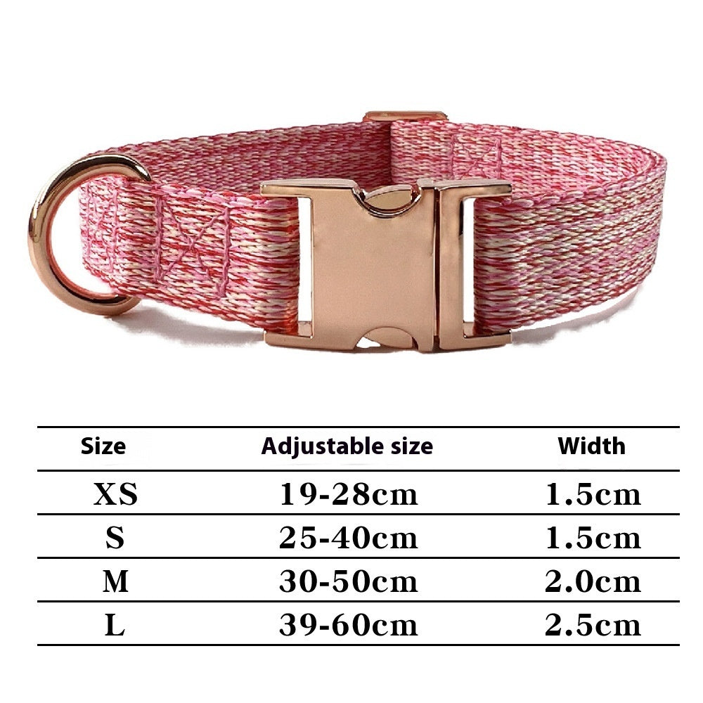 Dog Leash With Engraved Lettering And Anti Lost Collar