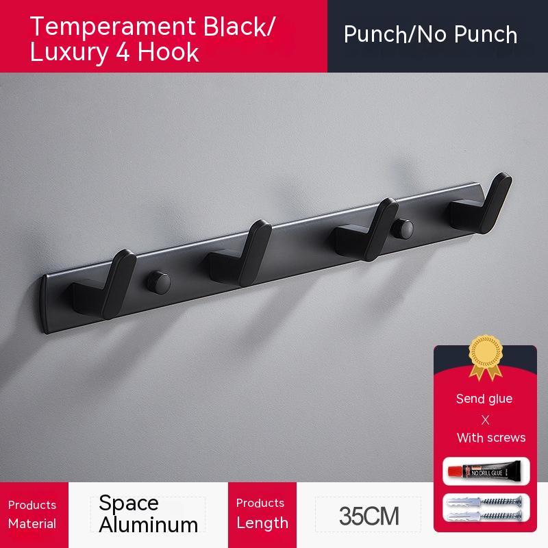 Punch-free Space Aluminum Coat Hook Toilet Coat Hook