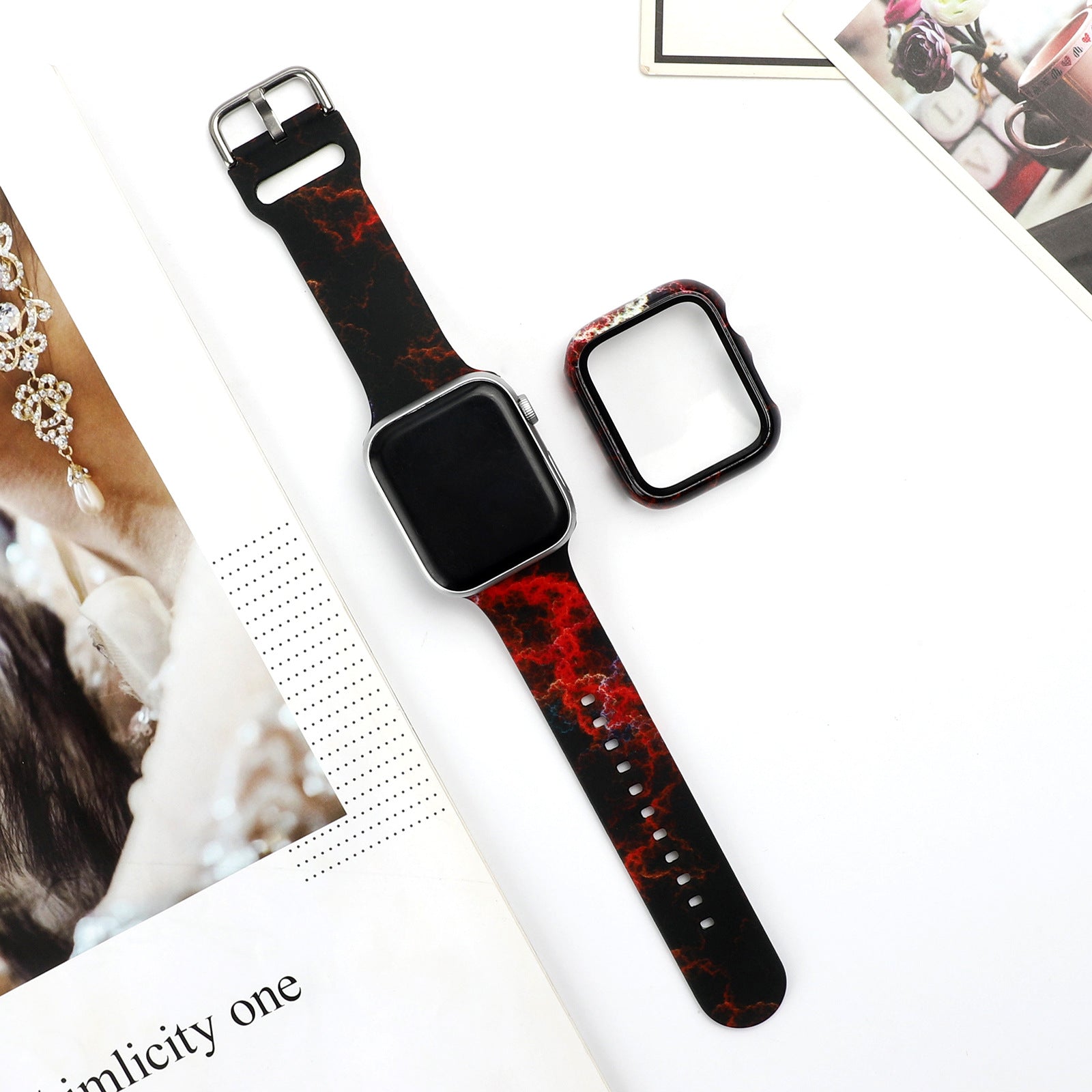 Trendy Fashion Printed Silicone Watch Strap