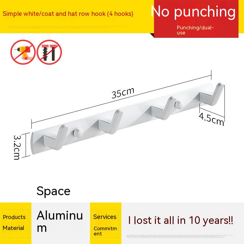 Punch-free Space Aluminum Coat Hook Toilet Coat Hook