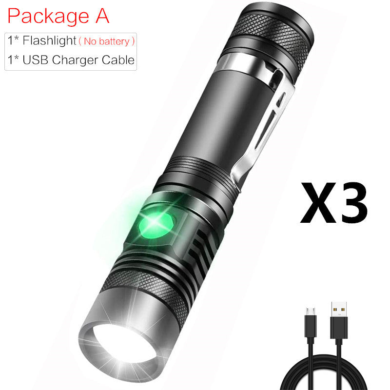 Black Zoomable LED Flashlight