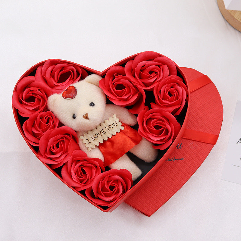 Soap Flower Heart-shaped Rose Gift Box