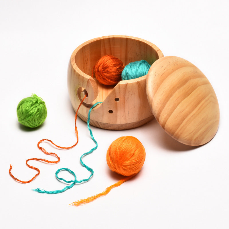 Creative Wooden Wool Storage Bowl