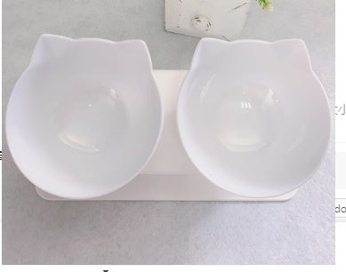 Double Cat Bowl With Raised Stand