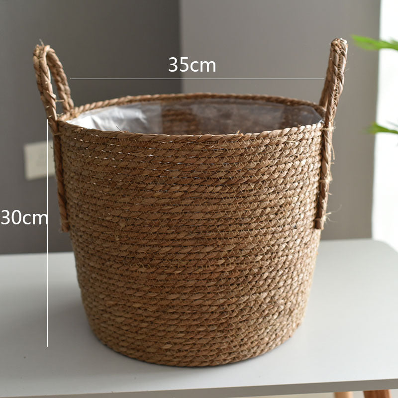 Hand-woven flower basket