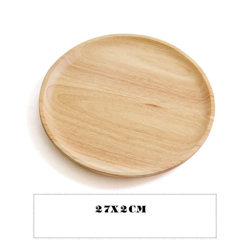 Japanese-style wooden tray household round