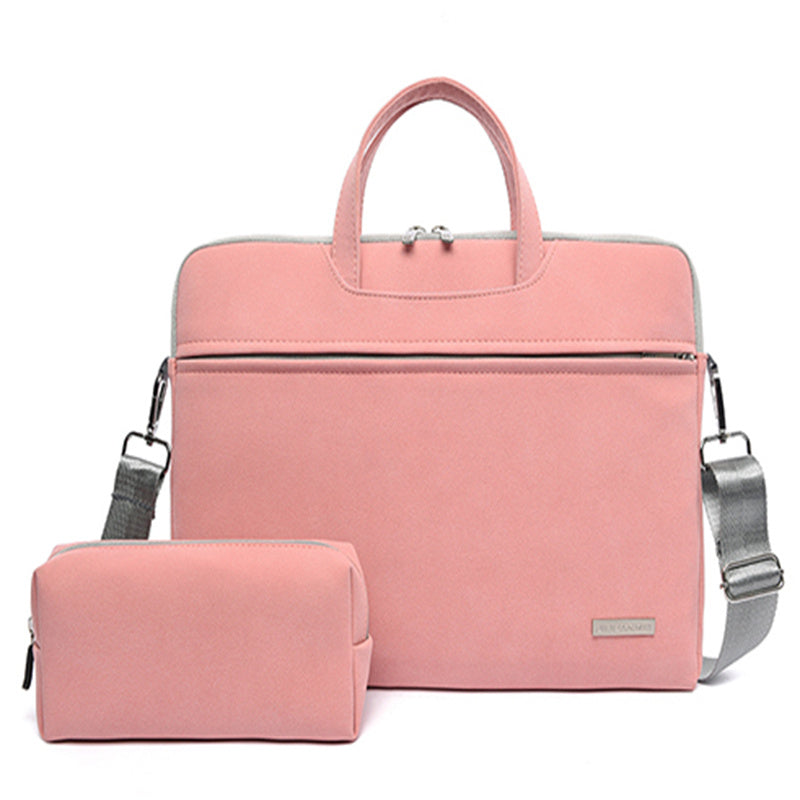 Sac à main en cuir PU pour femmes et hommes, sacoche de transport pour ordinateur portable, mallette pour Macbook Air 13.3 14 15.6 pouces, sac à bandoulière pour souris