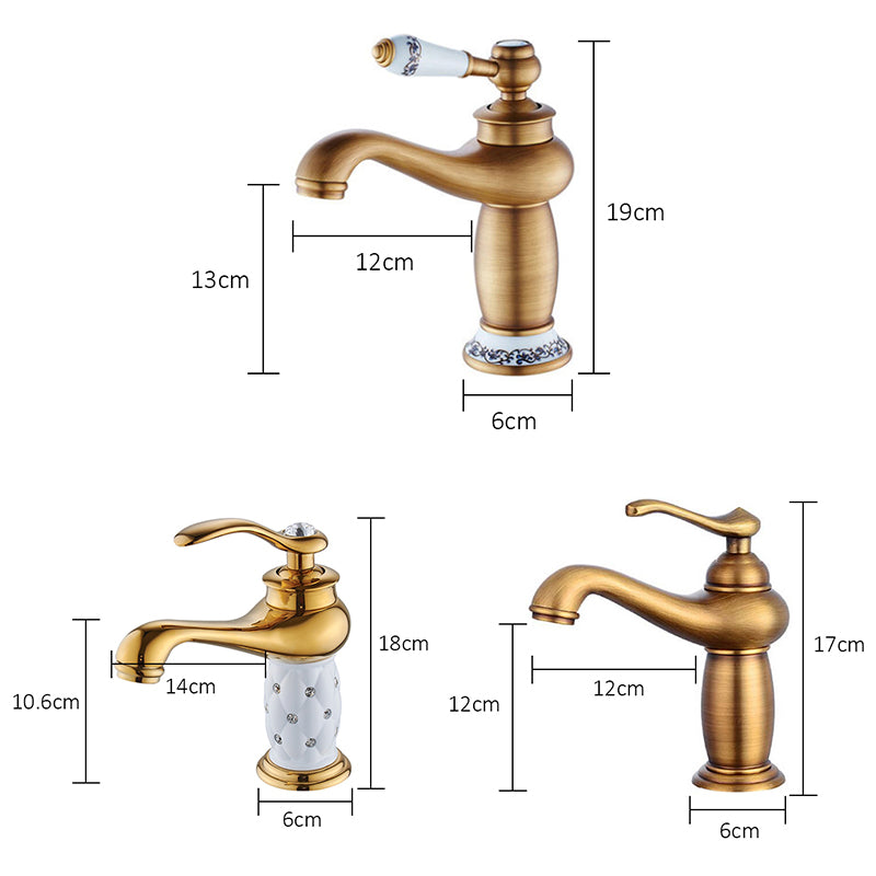 All copper European style washbasin faucet