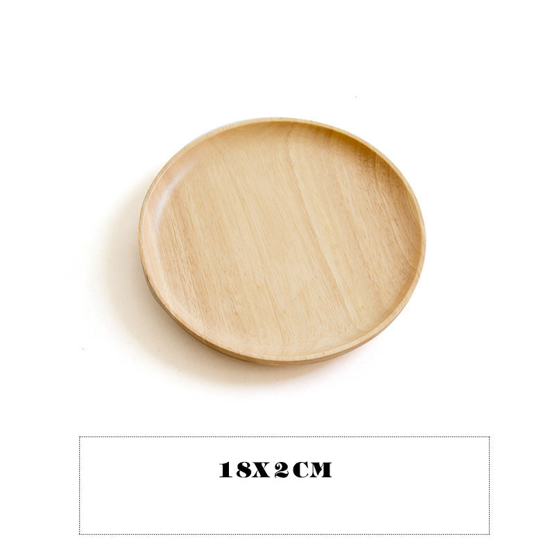 Japanese-style wooden tray household round