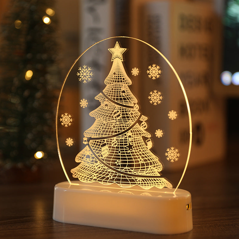 Snowman Bell Acrylic Decoration Night Light