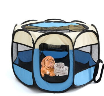 Fast folding octagonal pet fence, 600D Oxford cloth, waterproof and catching cat, dog cage, pet cage