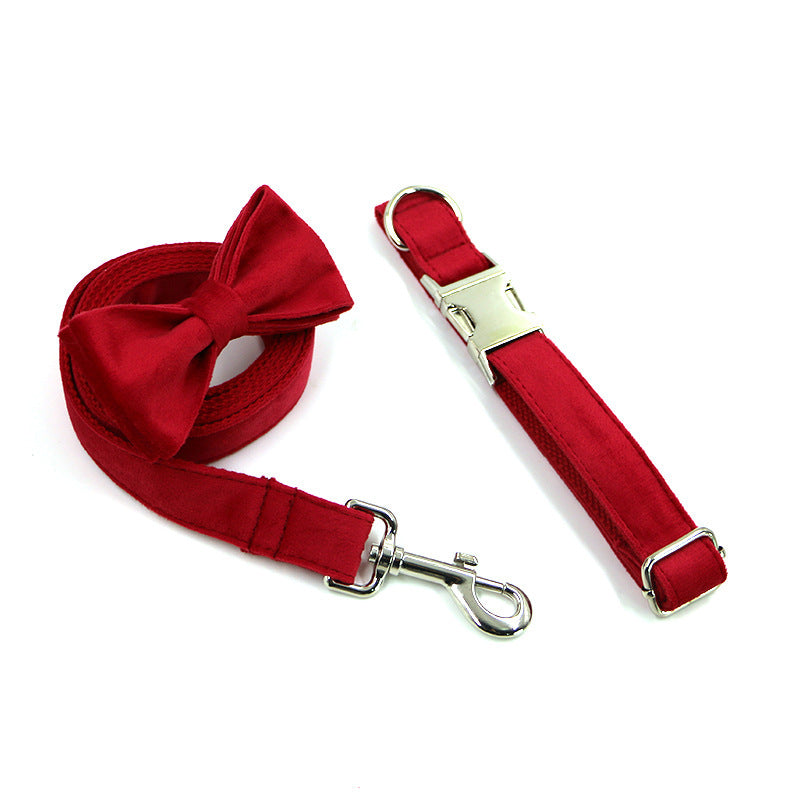 Dog Collar, Tie Bow Set