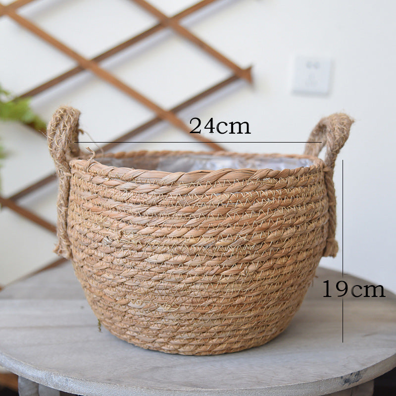 Hand-woven flower basket