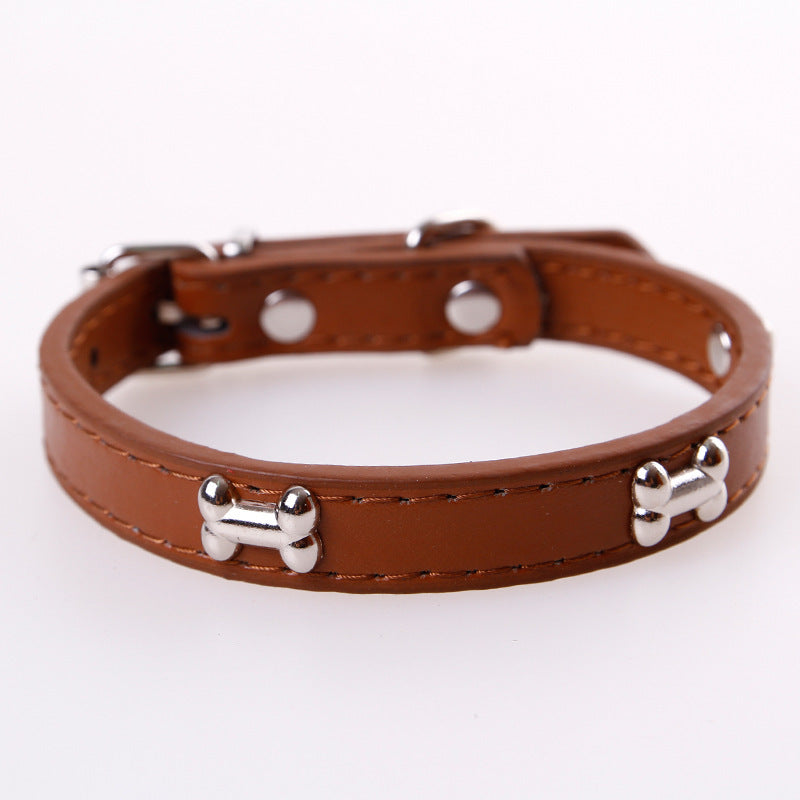 dog cat leather collar