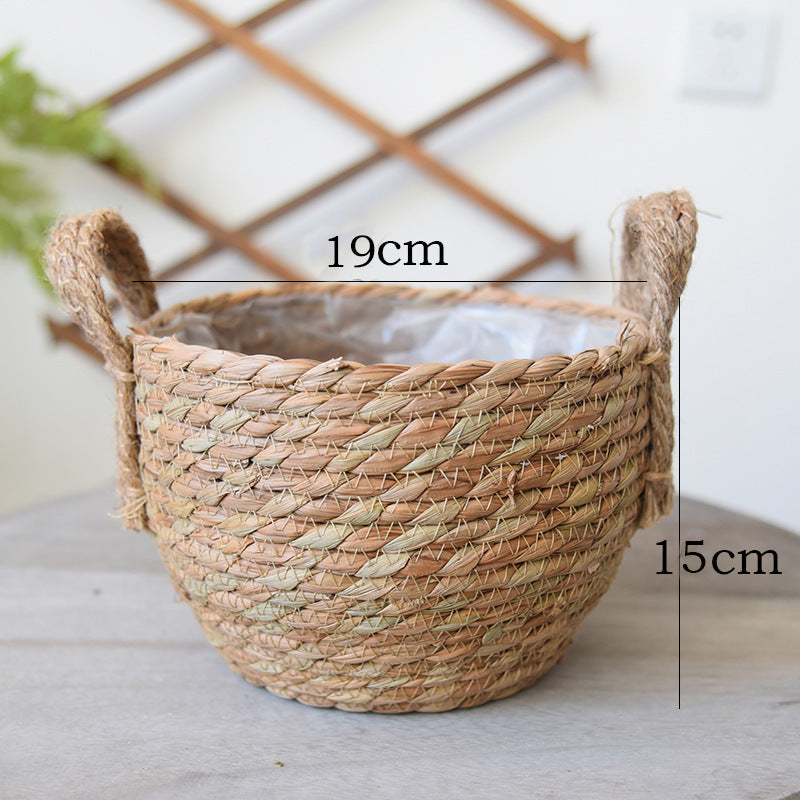 Hand-woven flower basket