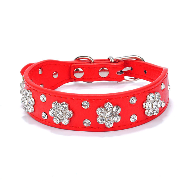 Rhinestone Plum Dog Collar