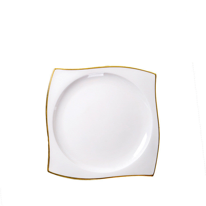 Bone China Special-shaped Western Dinner Plate