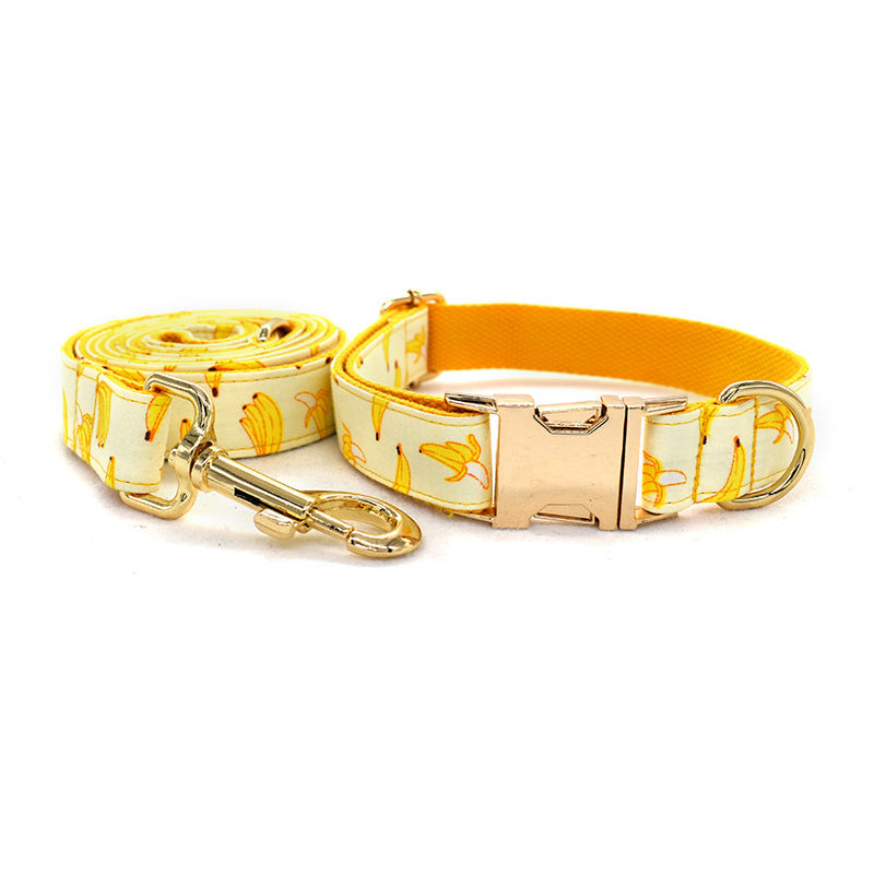 Yellow Banana Dog Leash Pet Collar