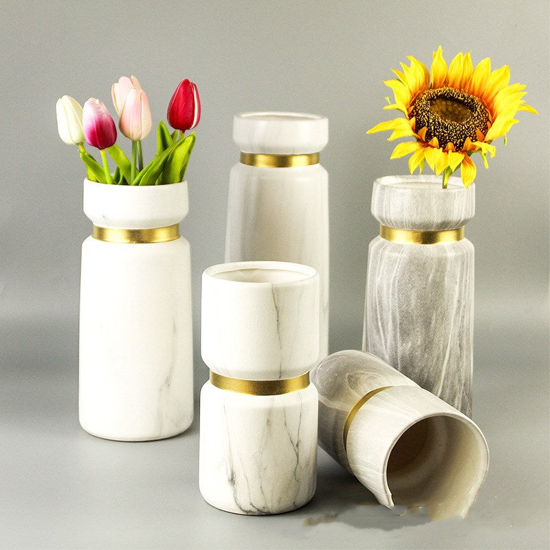 Marbled Ceramic Vase Modern Creative Simple Flower Device