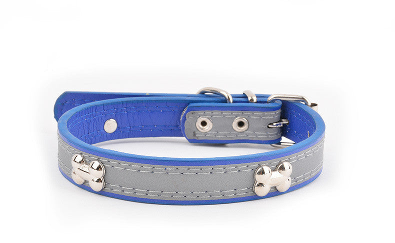 Reflective Three Bone Collar Pet Leash