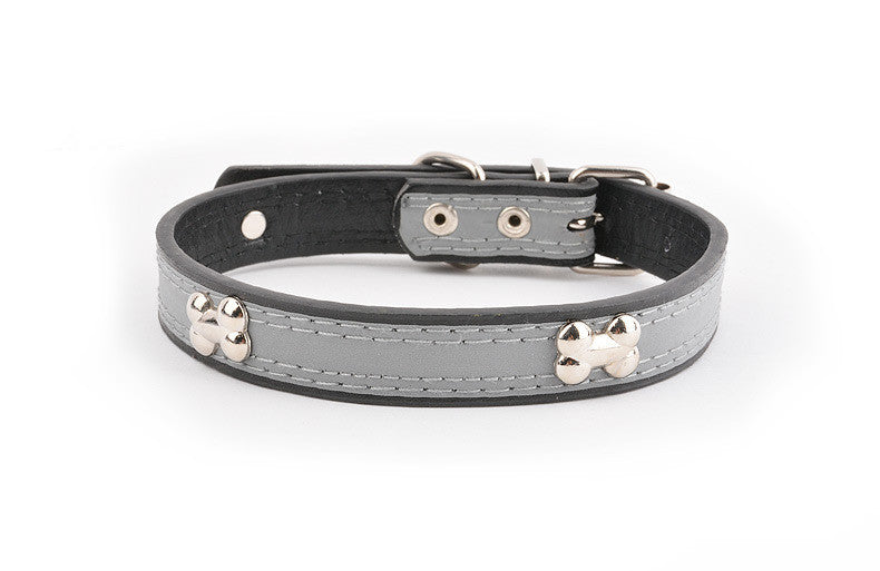 Reflective Three Bone Collar Pet Leash