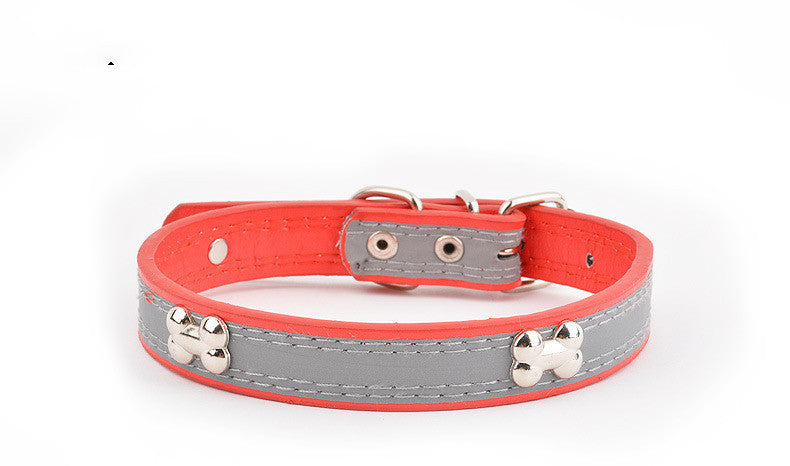 Reflective Three Bone Collar Pet Leash