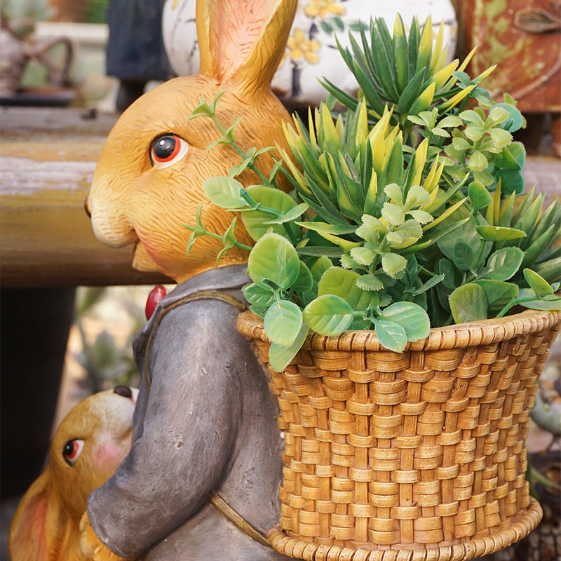 Easter Decoration Resin Bunny Rabbit Figurine Garden Ornaments