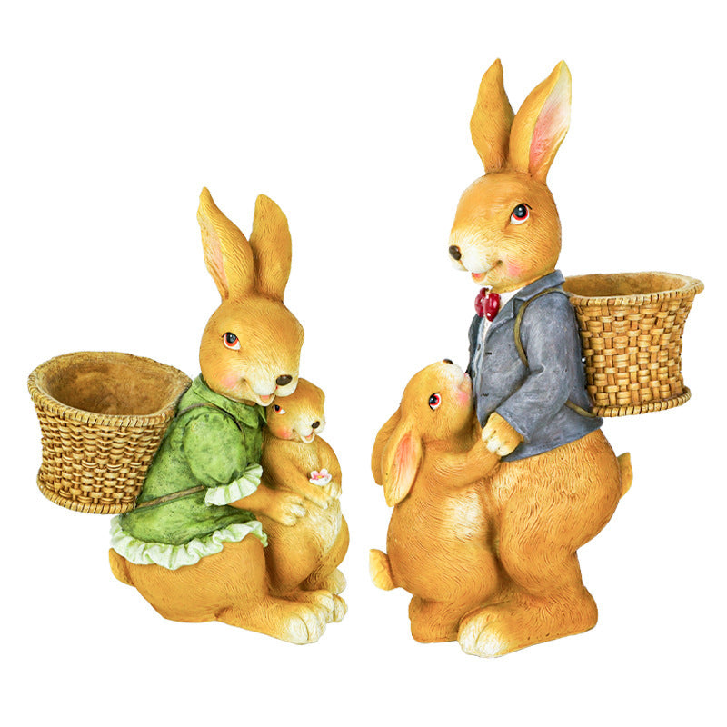 Easter Decoration Resin Bunny Rabbit Figurine Garden Ornaments