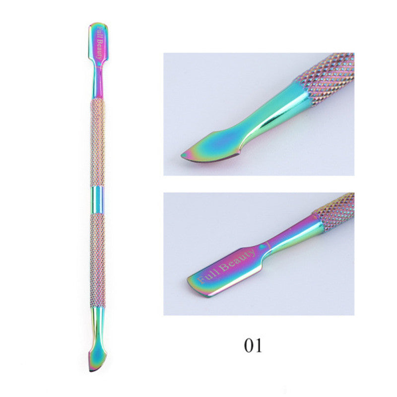 Electroplated Nail Clippers Dead Skin Fork Tweezers Manicure Polishing Tool