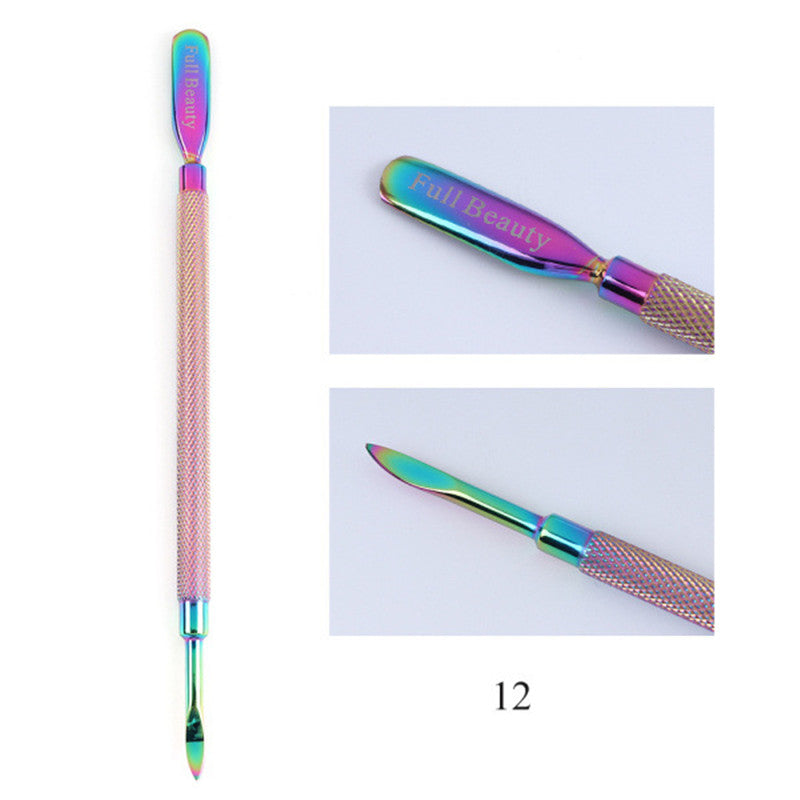 Electroplated Nail Clippers Dead Skin Fork Tweezers Manicure Polishing Tool