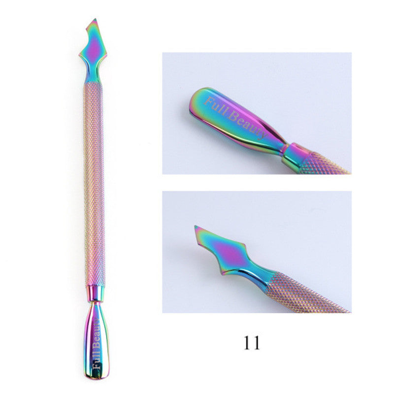 Electroplated Nail Clippers Dead Skin Fork Tweezers Manicure Polishing Tool