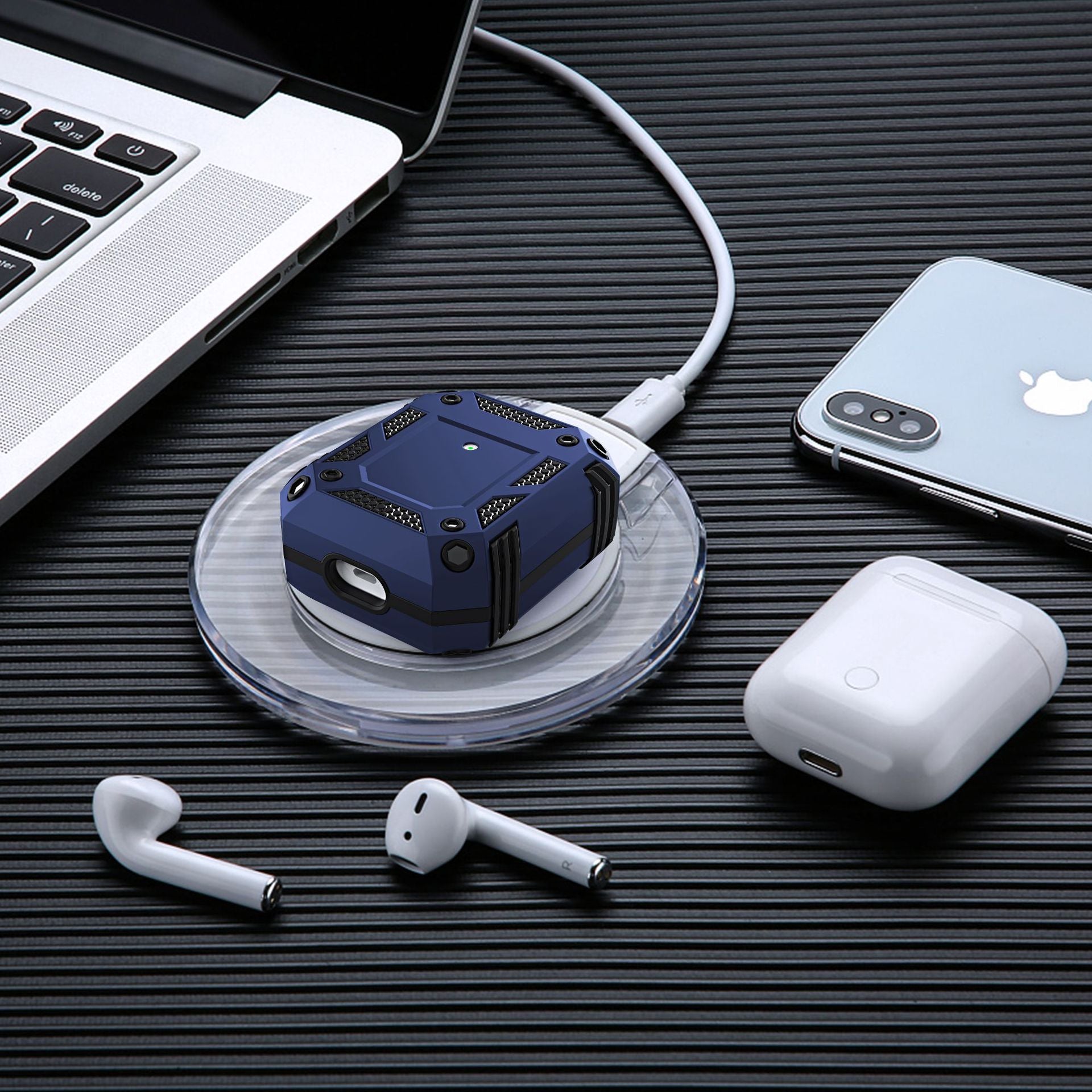 Compatible with Apple, Suitable  AirPods Four-Corner Anti-Fall Charging Case