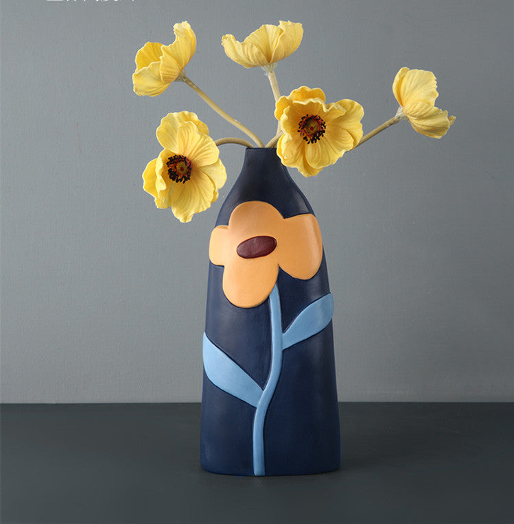 Retro Style Creative Painted Ceramic Vase Decoration