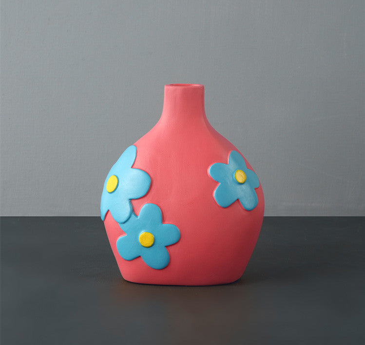 Retro Style Creative Painted Ceramic Vase Decoration