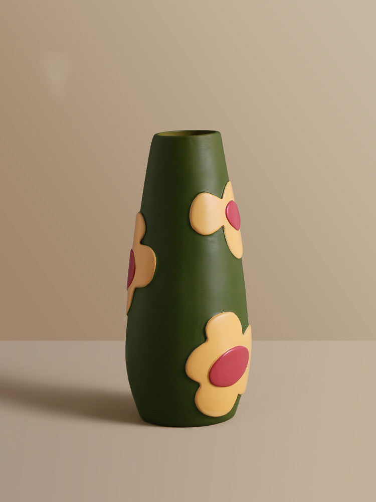 Retro Style Creative Painted Ceramic Vase Decoration