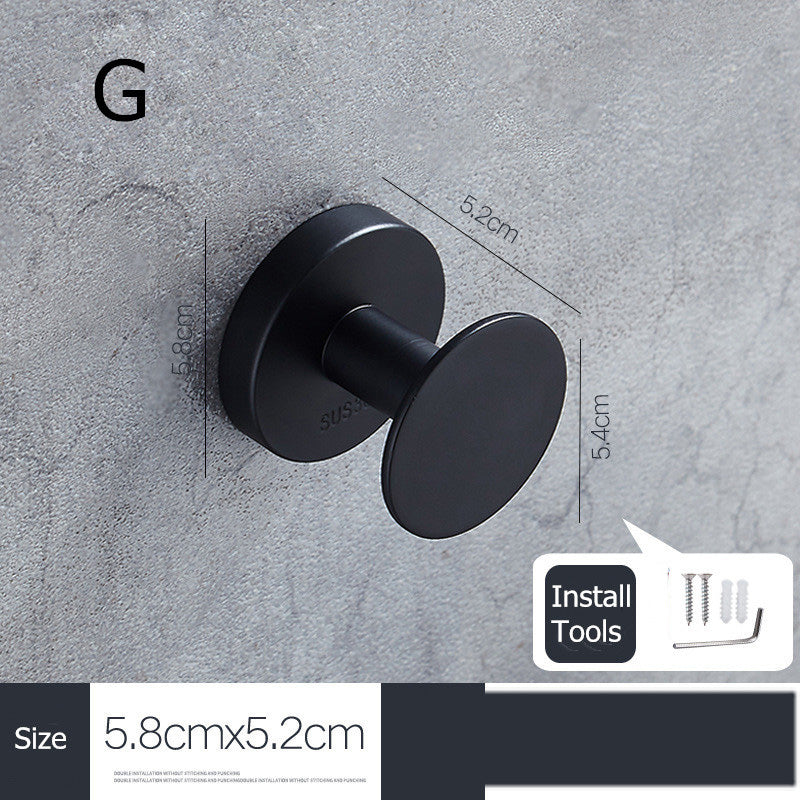 Punch-Free Sticky Hook Coat Hook Black Coat Hook