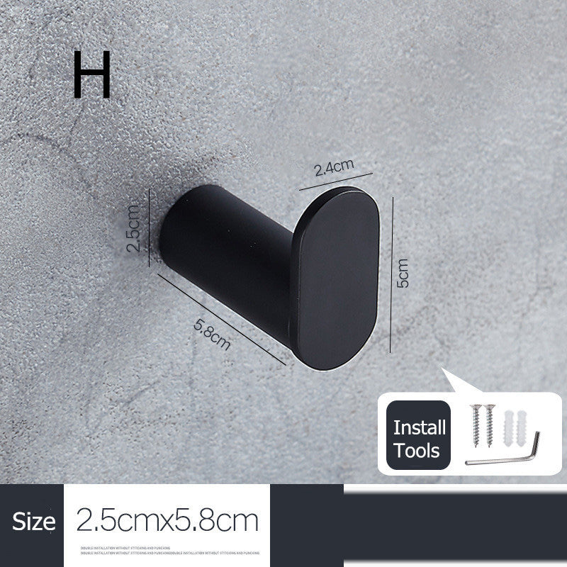 Punch-Free Sticky Hook Coat Hook Black Coat Hook