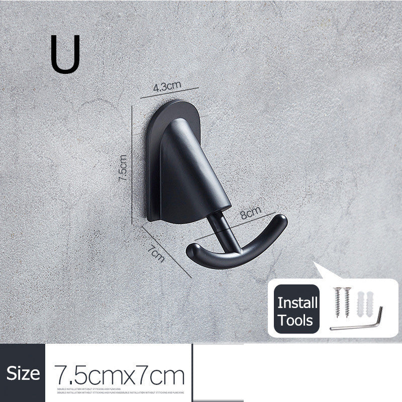 Punch-Free Sticky Hook Coat Hook Black Coat Hook