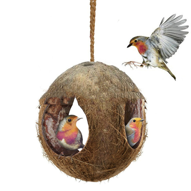 Coconut Shell Bird Nest Feeder