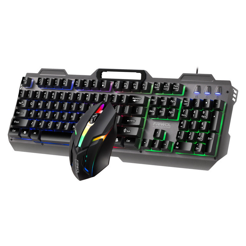 Ensemble clavier et souris de jeu Wolf KT600 Manipulateur Feel Ordinateur de bureau Clavier filaire de jeu en métal USB