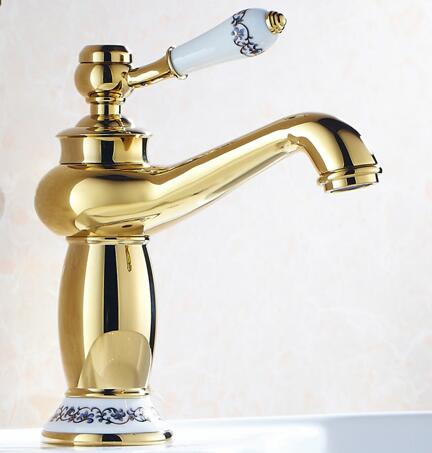 All copper European style washbasin faucet