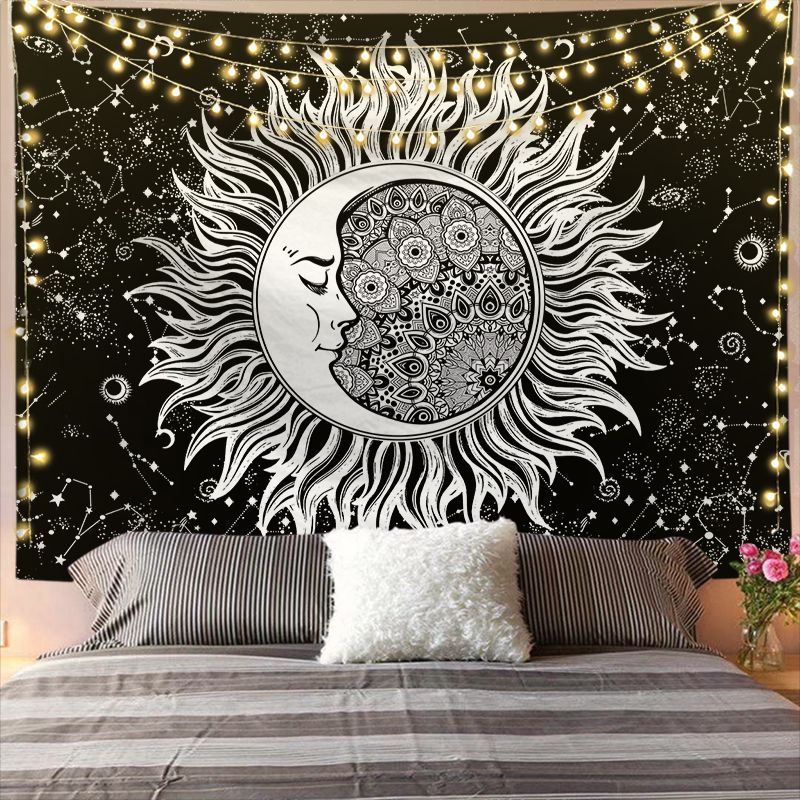 Mandala Tapestry for Home Decor White Black Sun And Moon Tapestry Wall Hanging Gossip Tapestries Bedroom Wall Covering