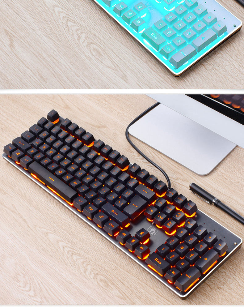 Wired Gaming Keyboard Manipulator Computer Desktop Home Punk Retro Luminous Keyboard