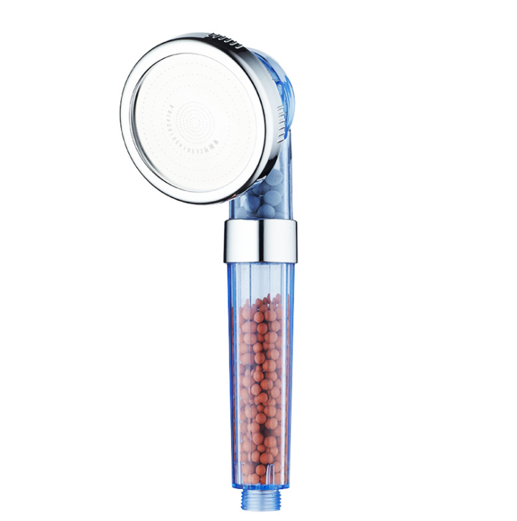 Three-speed Transparent Pressurized Negative Ion Handheld Showerhead Filter Water Purifying Shower Nozzle