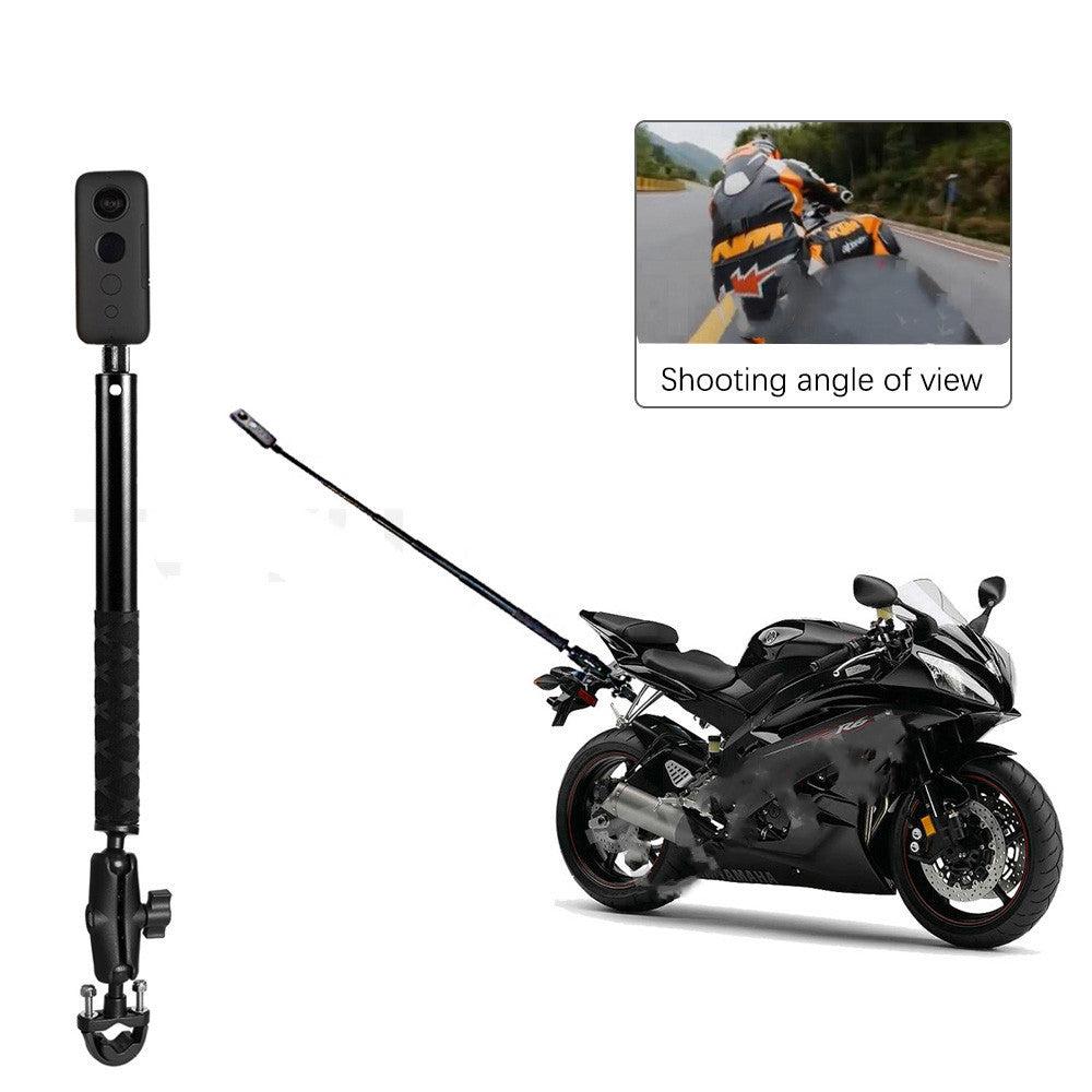 TUYU Motorcycle Bike Invisible Selfie Stick Monopod Handlebar Mount Bracket for GoPro Max 9 Insta360 One R X2 Camera Accessories