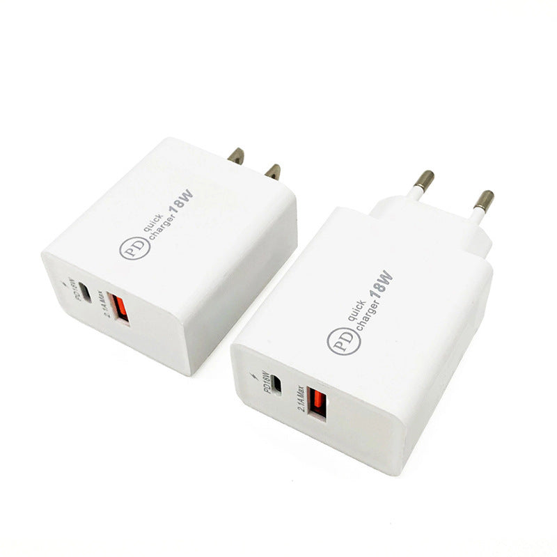  18W USB-C Fast Charge USB Type-C PD Charger US Plug Fast Charging Adapter