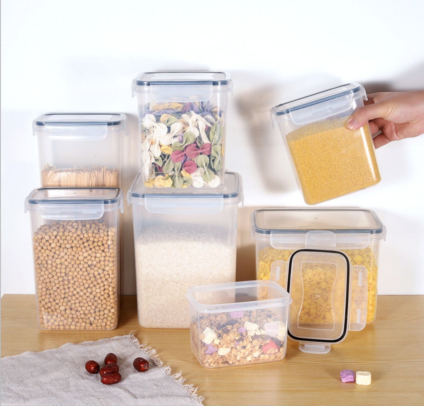 Keeping Airtight Canister 14 Piece Plastic Food Storage Box Pp Transparent Food Packaging Grain Storage