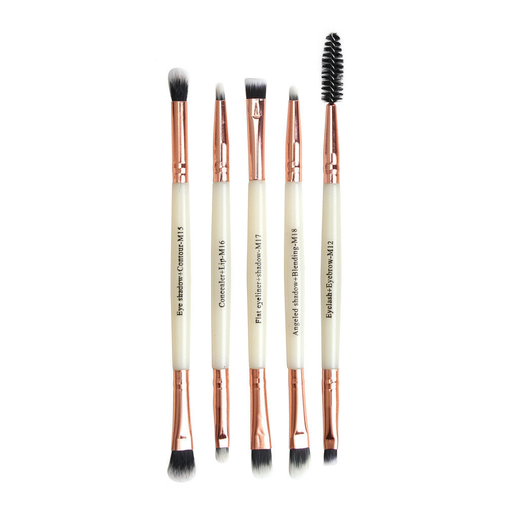 Factory Wholesale Maange 5 Double-Head Eye Brushes, Eyelash Brush, Makeup Brush Set